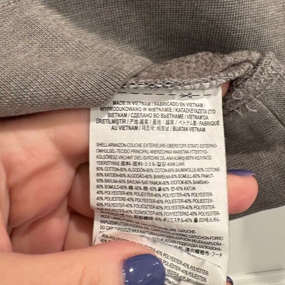 Vans Size M Medium Gray Hoodie Sweatshirt with Checkered Logo - Picture 5 of 5